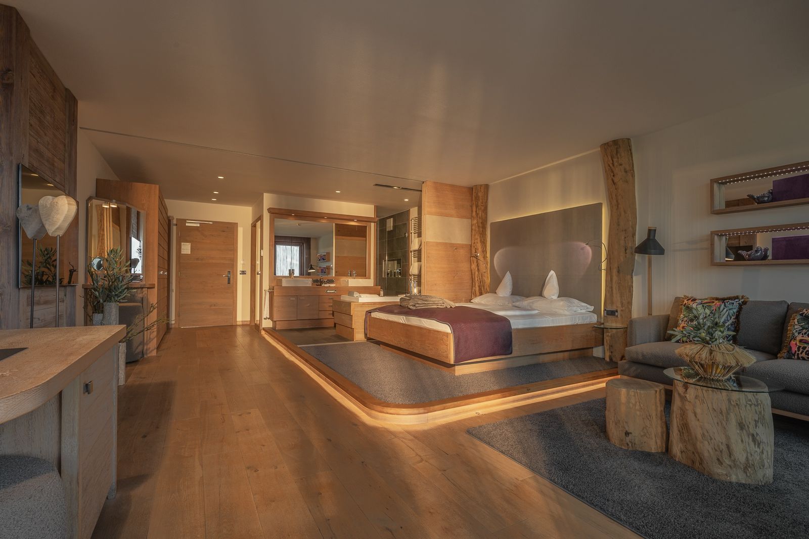 Großes Doppelzimmer Olive mit Panoramablick über Meran