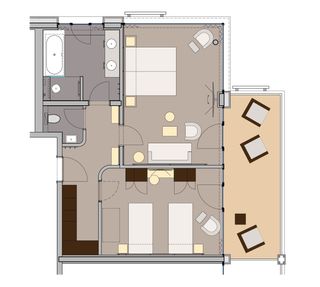 Hotel Zimmer: FAMILIENSUITE BALANCE - Schwarz