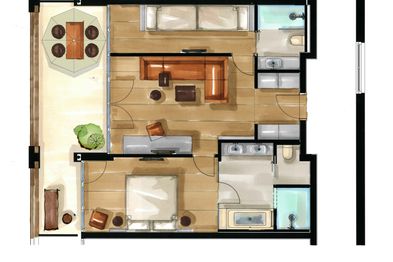 Residence Familysuite | Aquagarden floor plan