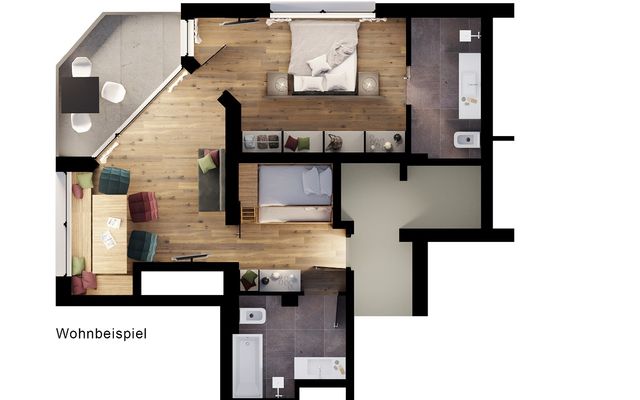 Family Suite Swiss Pine 59m² image 6 - Mia Alpina