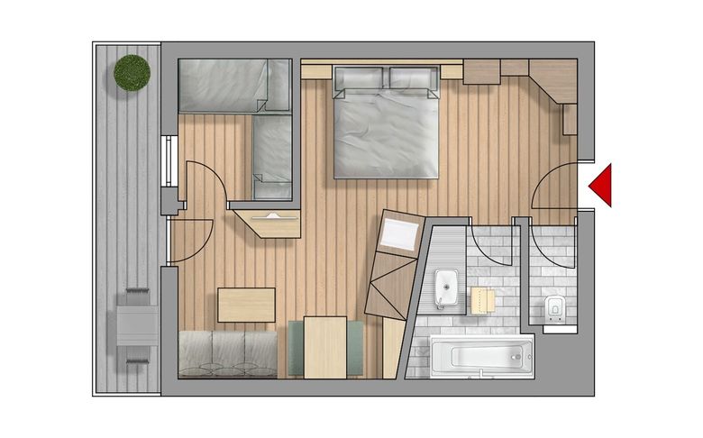 Floor plan apartment midi south wing