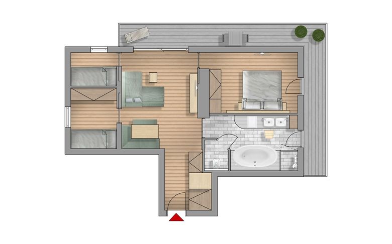 Floor plan luxury suite main house Seestern