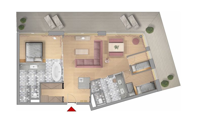 Floor plan luxury suite Böhmerwald