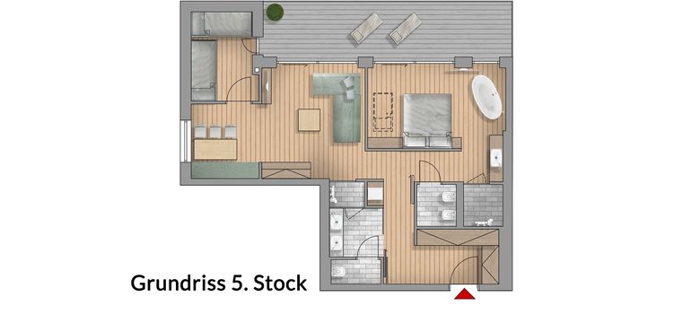 Grundriss Luxussuite Haidstein 5. Stock