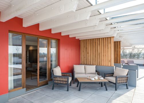 Biohotel Falkenhof Dachgartenloft Terrasse (4/8) - Bio-Thermalhotel Falkenhof