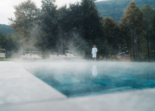 Tauber's Bio-Vitalhotel: Beheiztes Pool - Tauber's Bio-Wander-Vitalhotel, St. Sigmund, Pustertal, Trentino-Südtirol, Italien