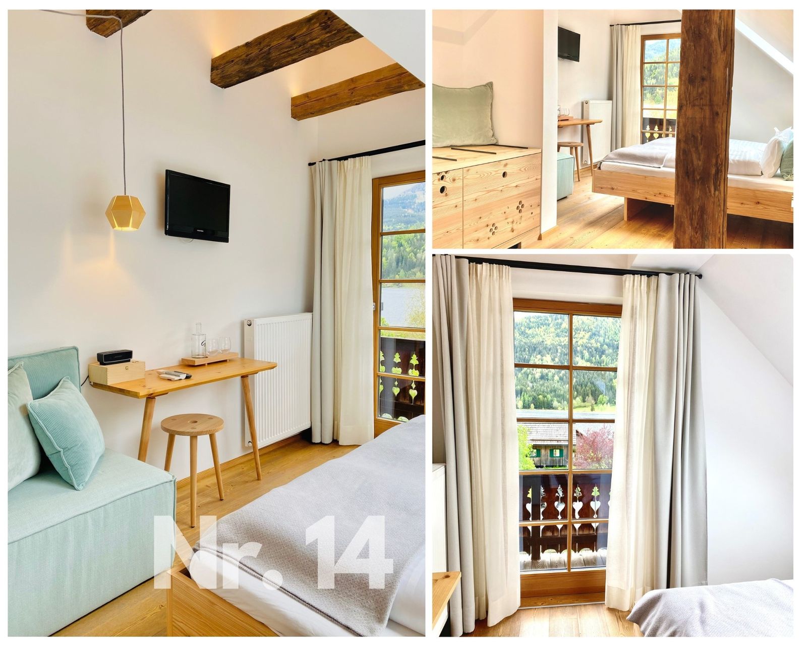 Doppelzimmer im Blockhaus  mit Balkon und Seeblick  image 1 - Biohotel Gralhof