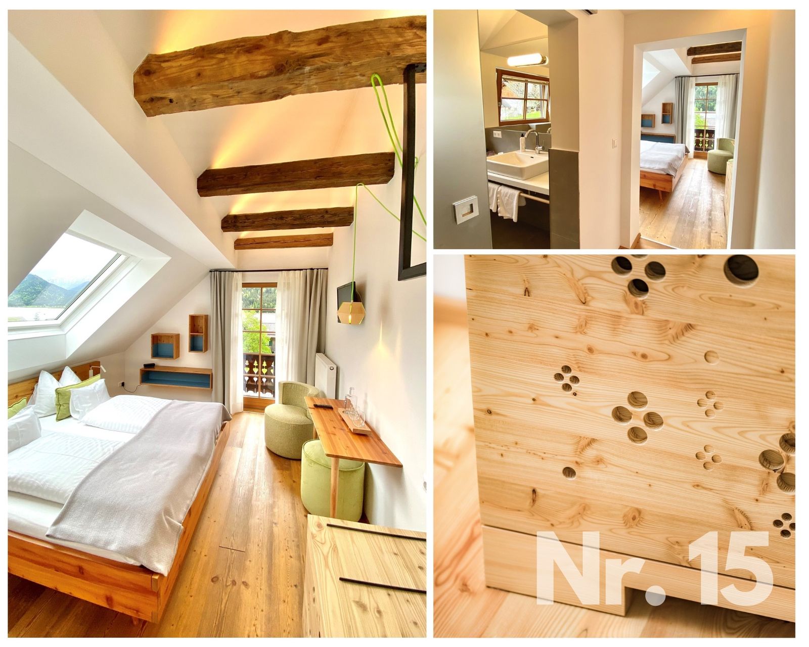 Doppelzimmer im Blockhaus  mit Balkon und Seeblick  image 3 - Biohotel Gralhof