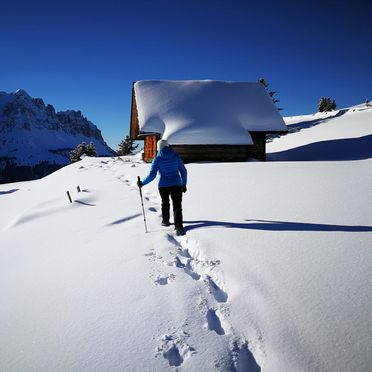 Winter, Costaces Hütte, Am Würzjoch, Südtirol, Trentino-Südtirol, Italien