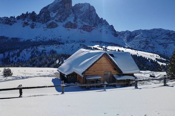 Winter, Costaces Hütte, Am Würzjoch, Südtirol, Trentino-Südtirol, Italien