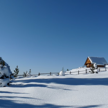 Winter, Costaces Hütte, Am Würzjoch, Südtirol, Trentino-Südtirol, Italien