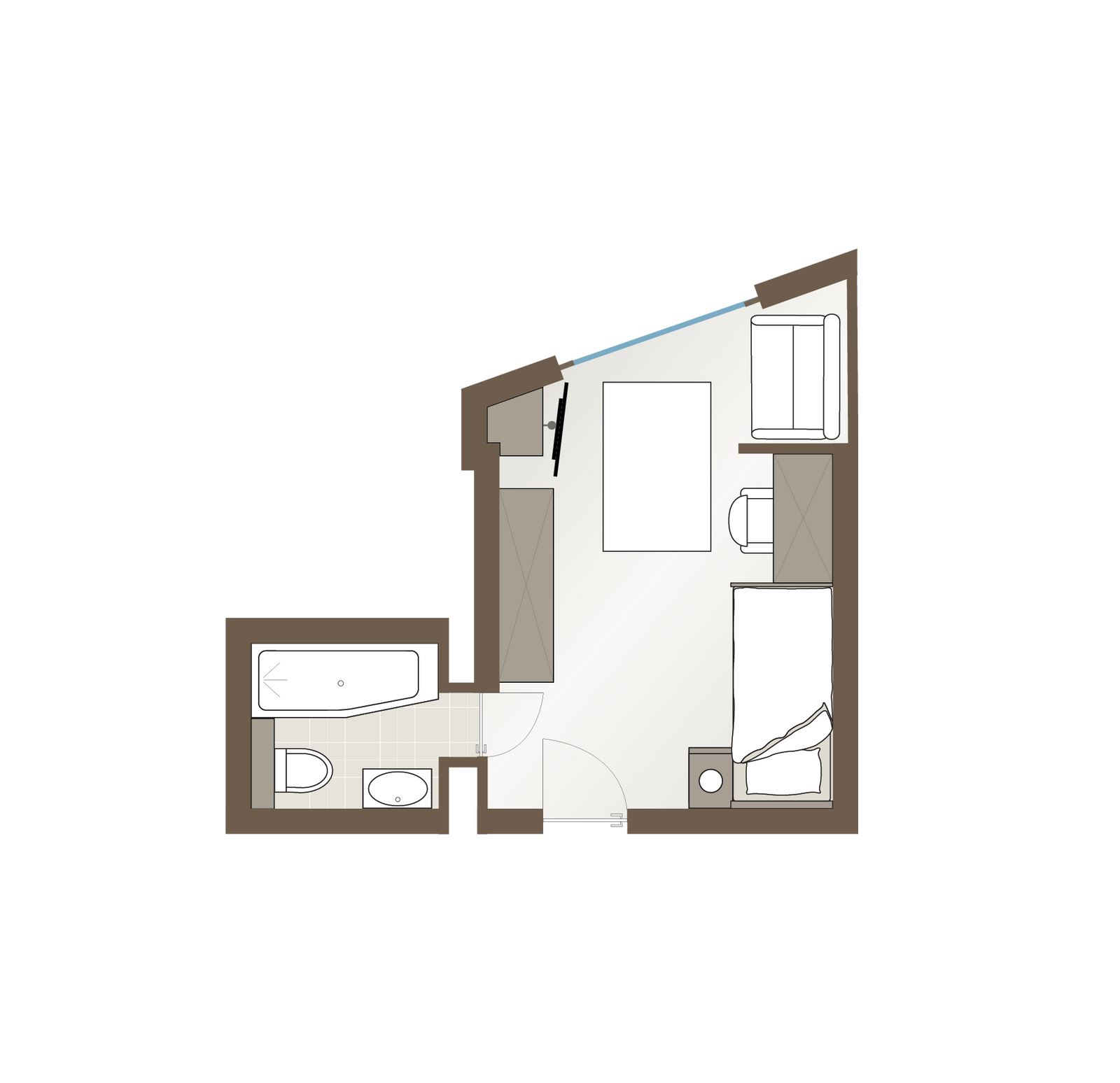 Einzelzimmer mit französischem Balkon oder Wohnteil image 2 - Familotel Seefeld Tirol Das Kaltschmid