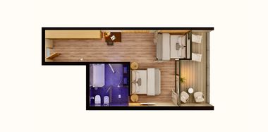 LUNARIS Wellnessresort : Familiensuite »Chalet Junior Suite (FAMILY)« map
