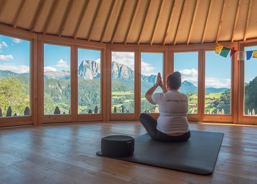 Biohotel Pennhof: neue Yoga-Jurte - Pennhof, Barbian (Bozen), Dolomiten, Trentino-Südtirol, Italien