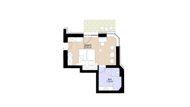 Typ "Bachzimmer 1" in der Q Lodge
