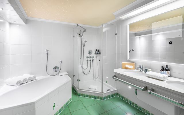 Badezimmer der gemütliche Familiensuite Frechdachs.