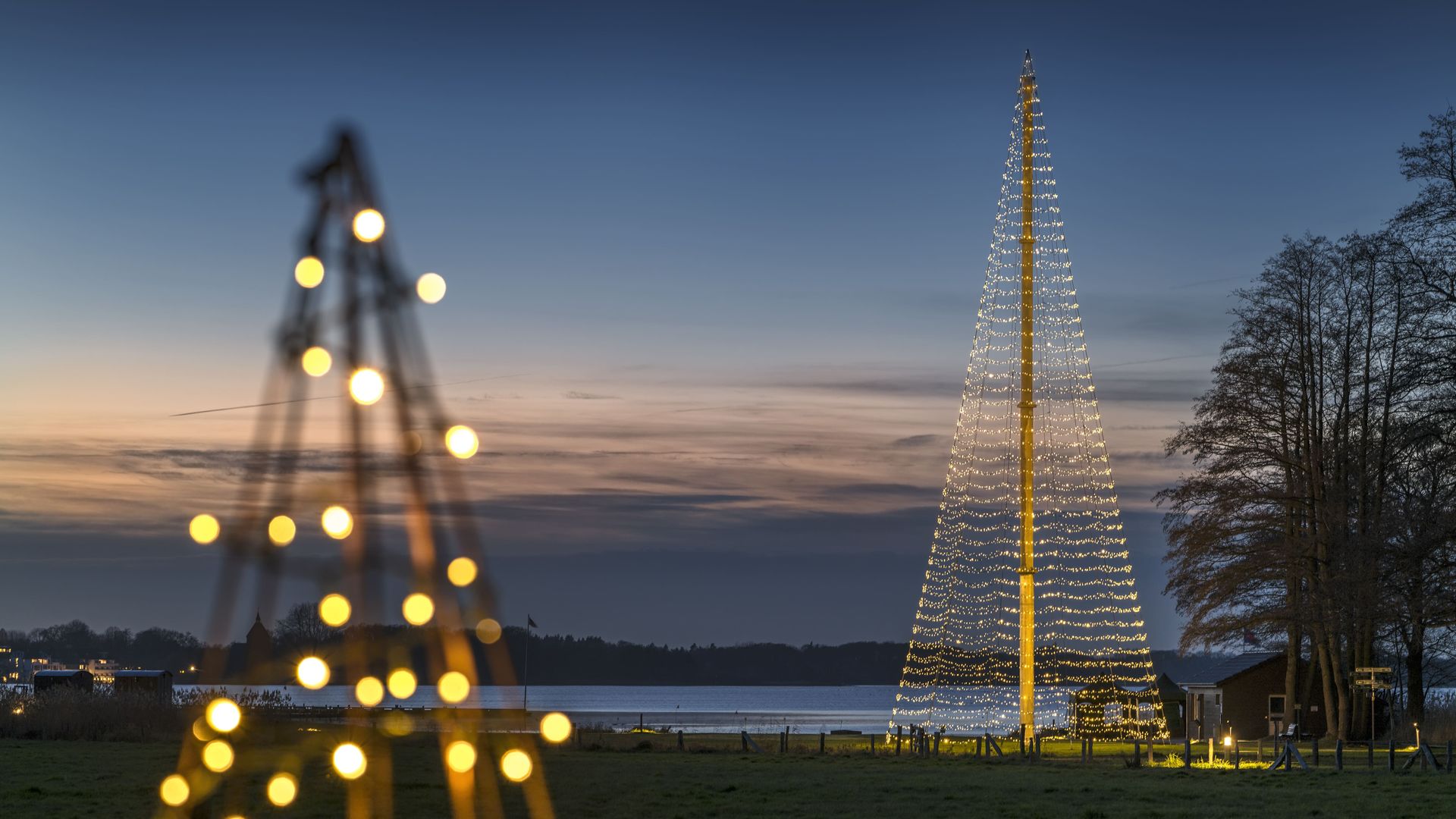 Festive illumination of the Christmas lights