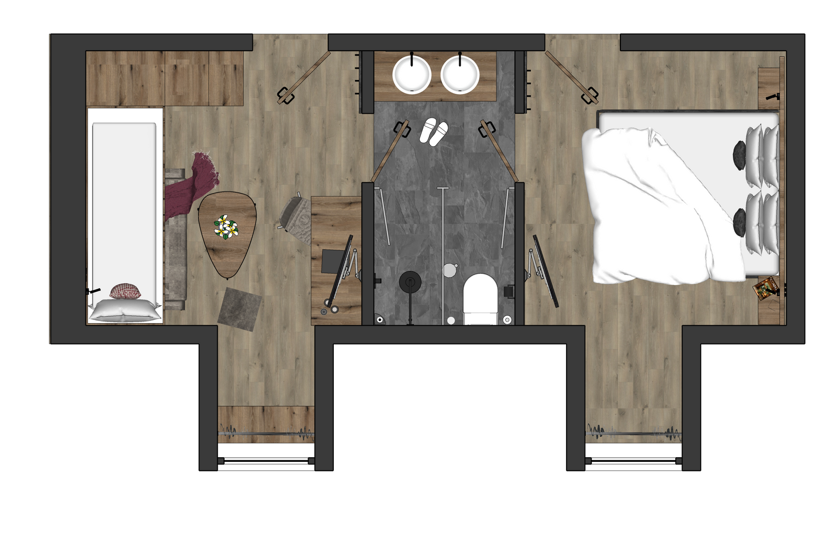 Grundriss Single mit Kind Appartement