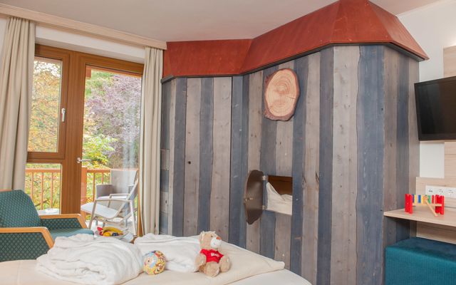 Familienzimmer Südgarten mit Schlafkoje im gemütlichen Stockbett-Formatfür die Kids