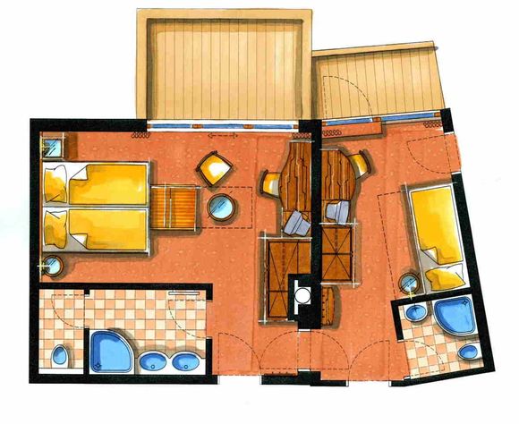 Familiennest Wald „superior“ - mittlere Variante Grundriss