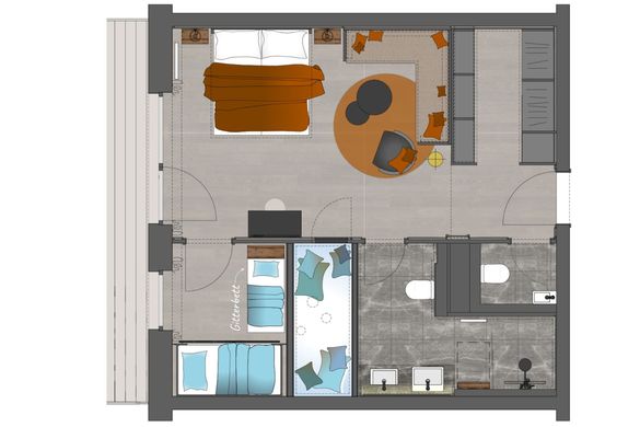 Family-Suite "Deluxe" Grundriss #1
