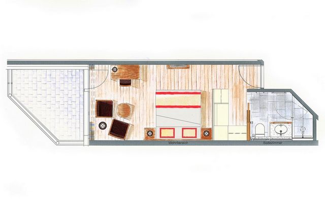Doppelzimmer Comfort mit Balkon l 24 m² image 5 - Familotel Schweiz Swiss Holiday Park