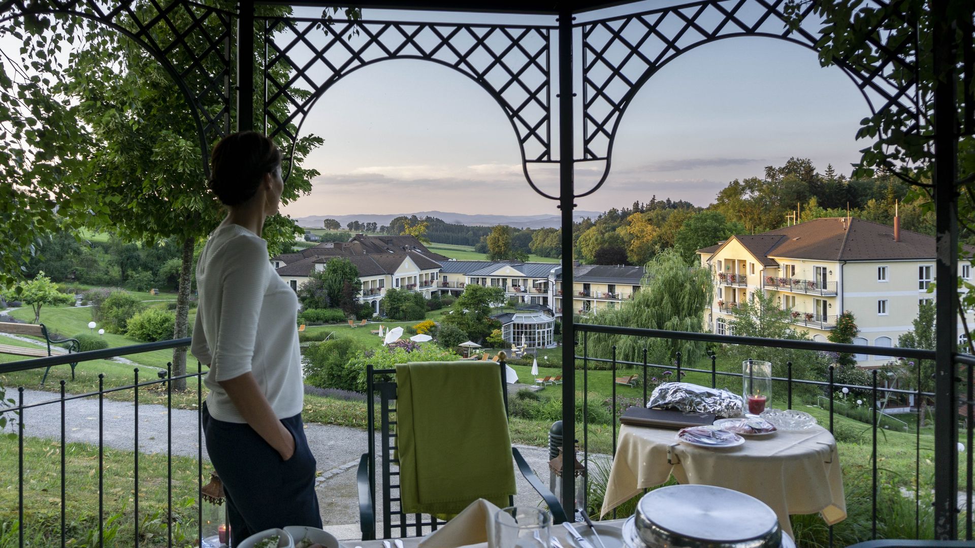 Ausblick beim Pavillon Dinner im Relax Garten