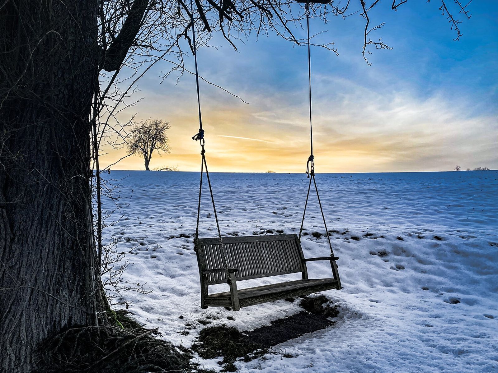 Schaukel Winter Schnee