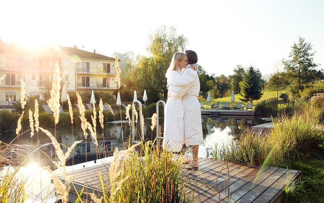 Couple at the natural bathing pond