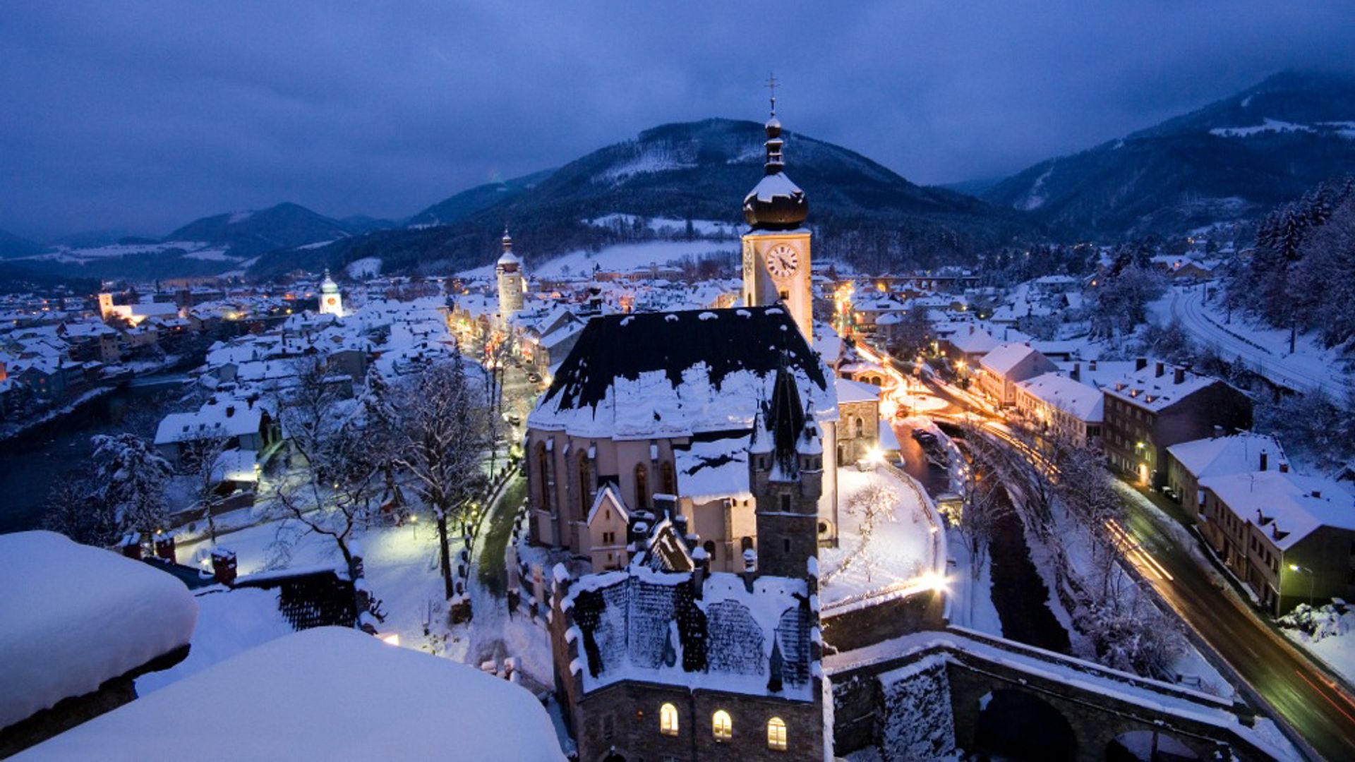 Verschneiter Winter in Waidhofen an der Ybbs