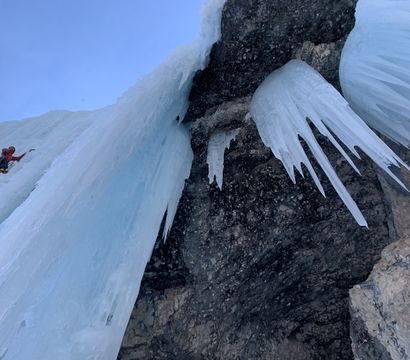 Dolomit Resort Cyprianerhof: Vertical action on ice