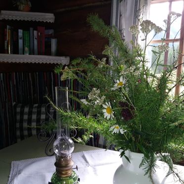Dining table, Unterkofler Almhütte, Außervillgraten , Tirol, Tyrol, Austria
