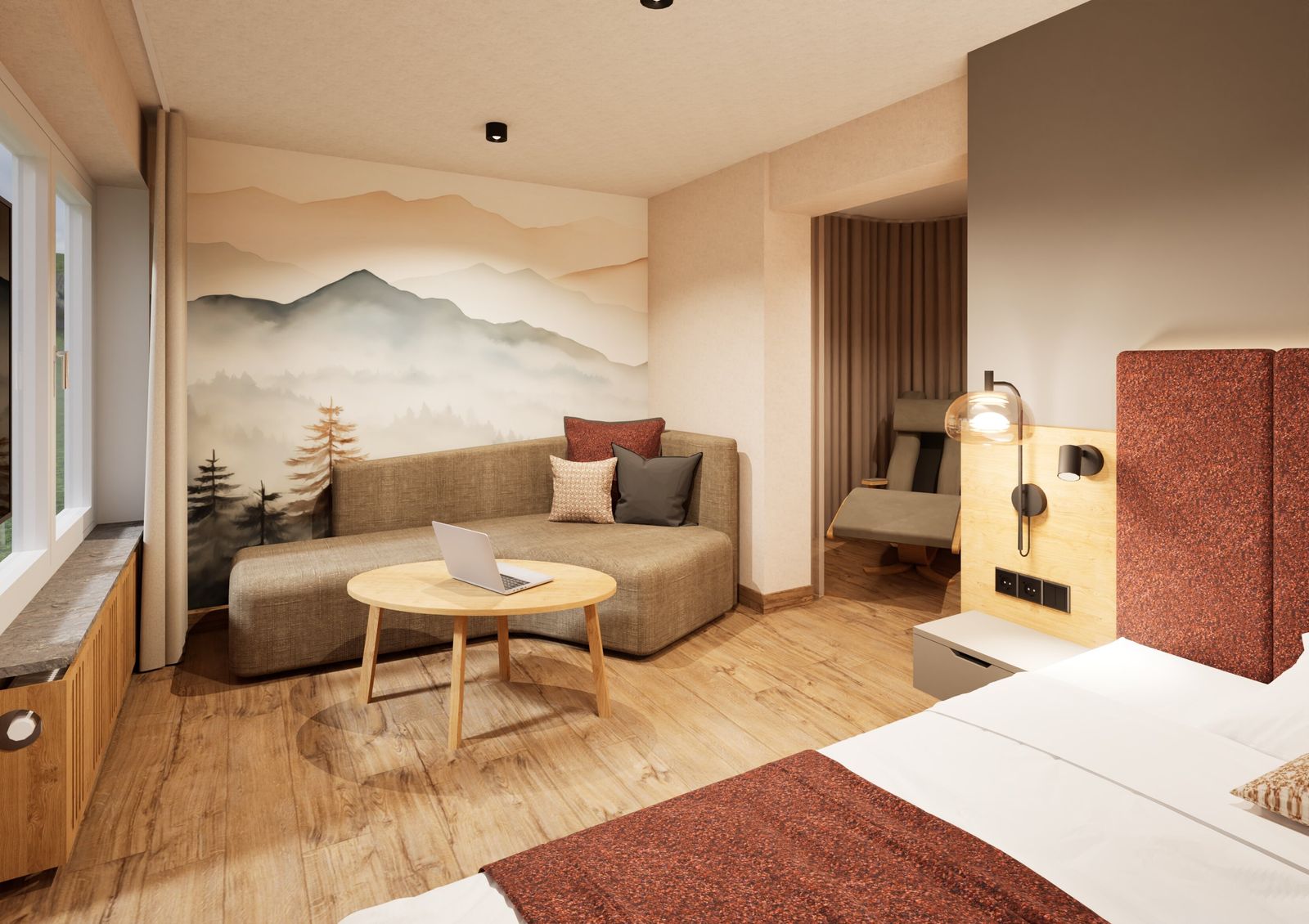 ZimmerdetailRubihorn - EinzelzimmerTalseite mit Panoramablick image 1 - Allgäuhotel Tanneck