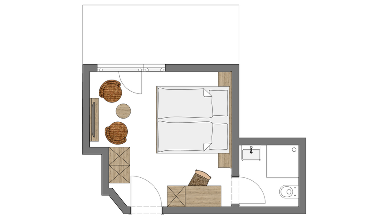 Chambre simple Buche I de 18 m² - 1 chambre image 3 - Familotel Hochschwarzwald Hotel Engel