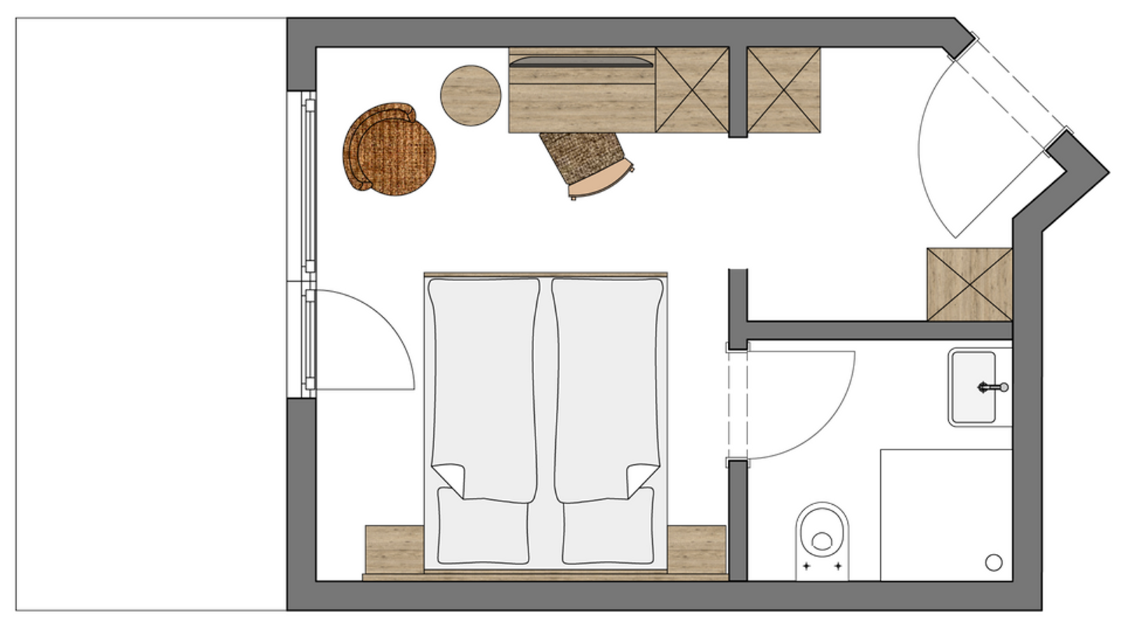 Chambre simple Buche I de 18 m² - 1 chambre image 2 - Familotel Hochschwarzwald Hotel Engel