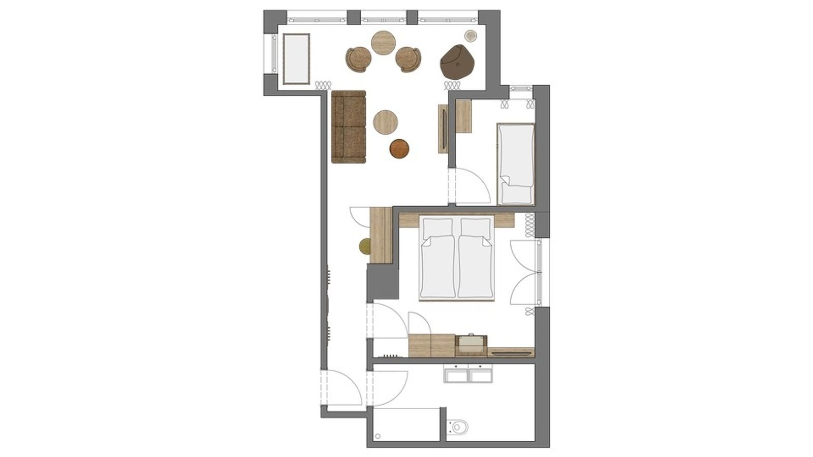 Chambre double Buche Type 4 I de 15 m² - 1 Chambre image 3 - Familotel Hochschwarzwald Hotel Engel