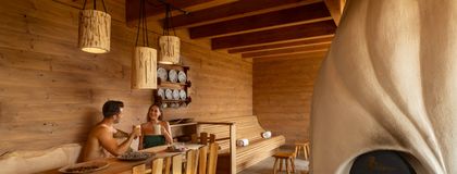 Wärmestube in der Holzfällerhütte