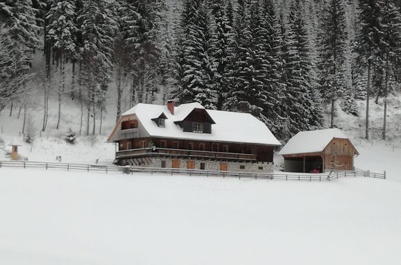 Winter, Almhütte Kuhgraben, Bad St. Leonhard, Kärnten, Kärnten, Österreich
