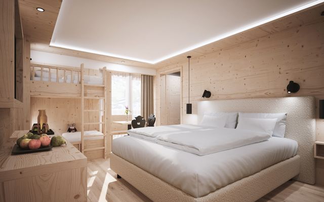 Familienzimmer 24 "Etagenbett 140cm" | 1-Raum thumbnail 1 - Gorfion Familienhotel Liechtenstein