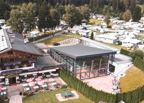 biohotel bruggerhof drohnenaufnahme - Bruggerhof – Camping, Restaurant, Hotel