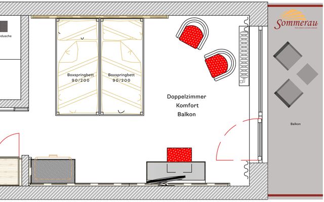 Doppelzimmer Premium mit Balkon image 5 - Landhaus Hotel Sommerau GmbH