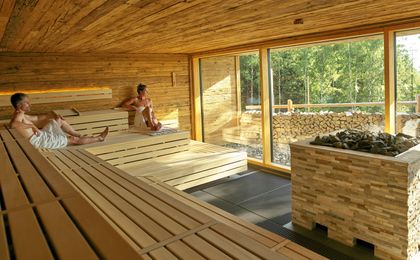Panoramasauna des Wellnesshotel Riedlberg im Bayerischen Wald