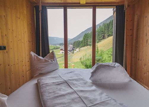 BIO HOTEL Blasla Hof: Schlafzimmer mit Ausblick - Blasla Hof, Gsies, Pustertal, Trentino-Südtirol, Italien