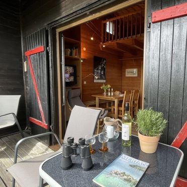 Außen Winter 27, Ferienhütte Alpenblick am Bodensee, Illmensee, Bodensee, Baden-Württemberg, Deutschland