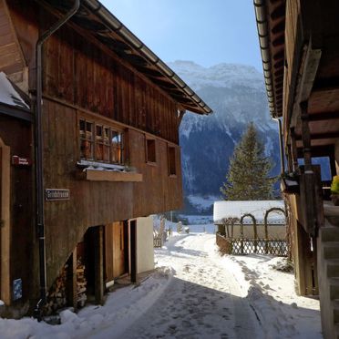 Außen Winter 20, Ferienchalet Hüsli, Brienzwiler, Berner Oberland, Bern, Schweiz