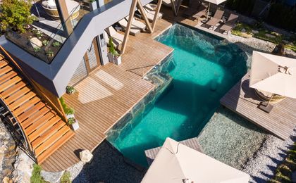 Hotel Gassner - Wellness hotel - Outdoor pool - Aerial view