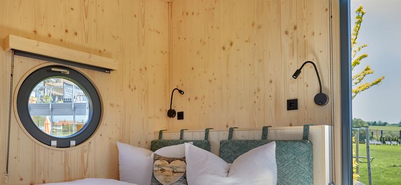 Bequemes Bett im Tinymobil