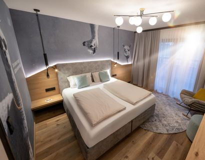 360° Glück | 4,5 Sterne Landrefugium Obermüller: Doppelzimmer Alpaka