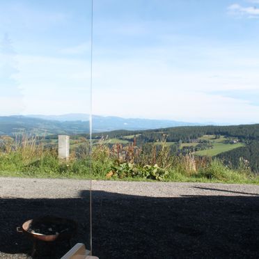 Blick aus der Sauna, Almhütte Hebalm, Pack, Steiermark, Steiermark, Österreich