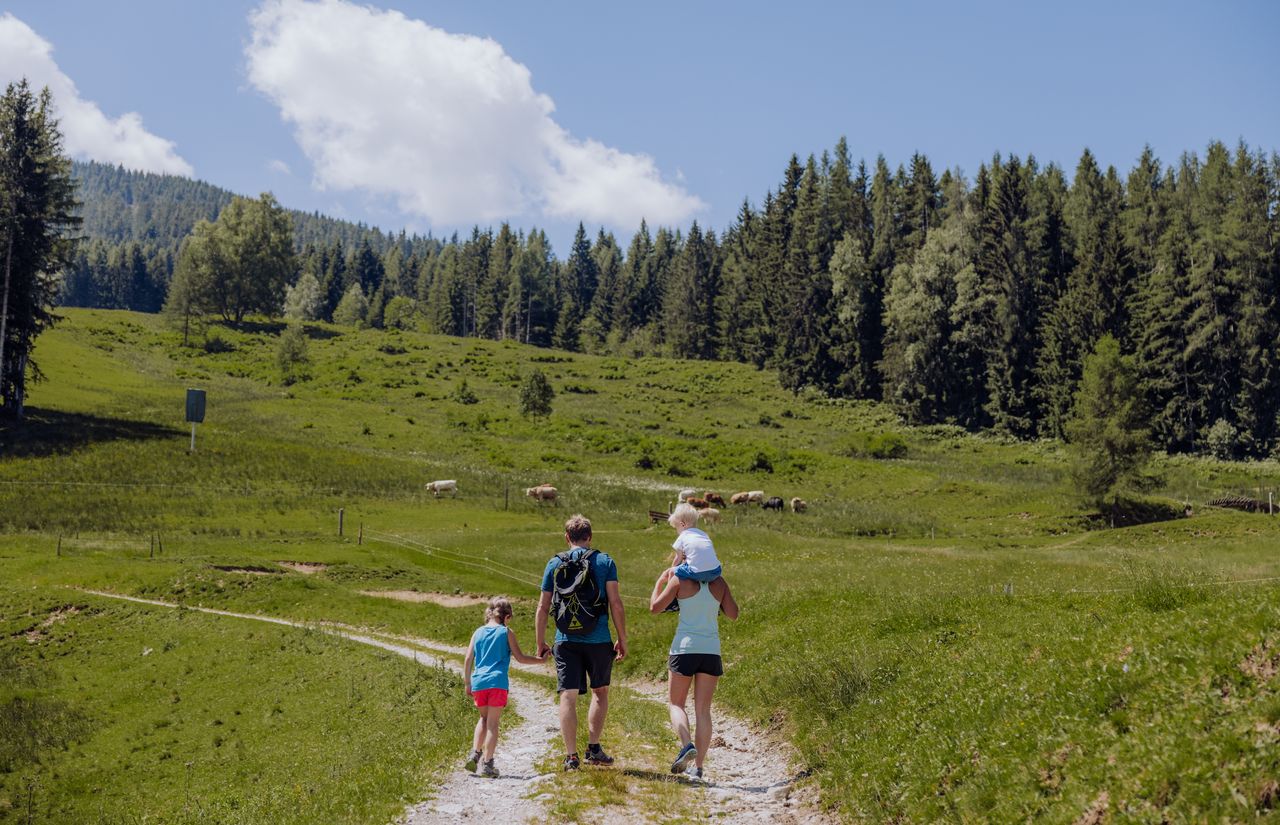 Familie beim Wandern